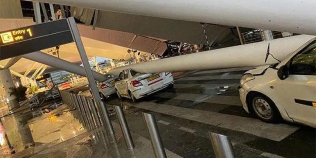 Roof Collapse at Delhi Airport Kills One Damages Cars Pakistan News Today