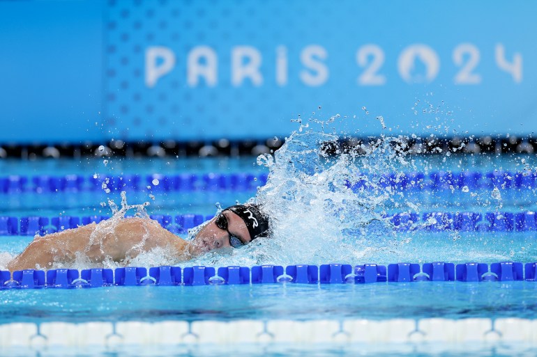 Swimmer during race.