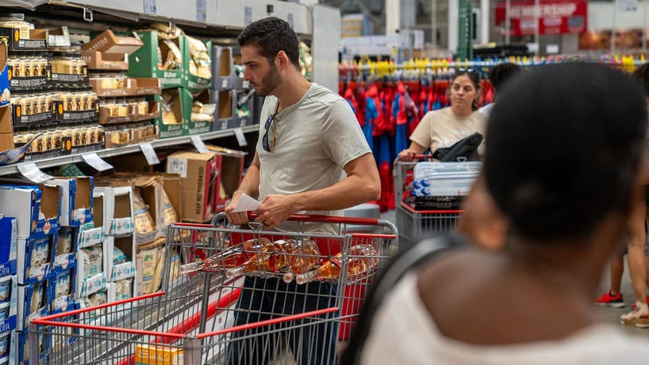 Shoppers in a grocery store