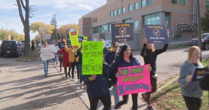 Saskatchewan nurses march for better conditions as provincial election nears Pakistan News Today