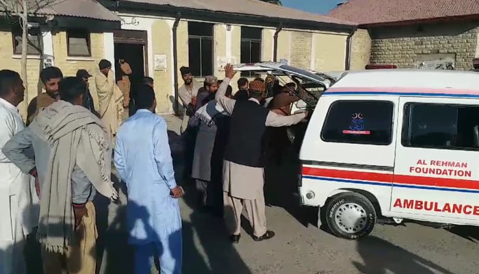 People stand near an ambulance at the Quetta railway station, on November 9, 2024. — Reporter