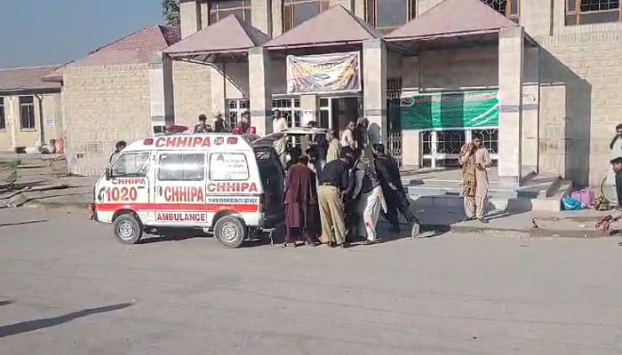 An ambulance can be seen at the Quetta railway station, on November 9, 2024. — Reporter