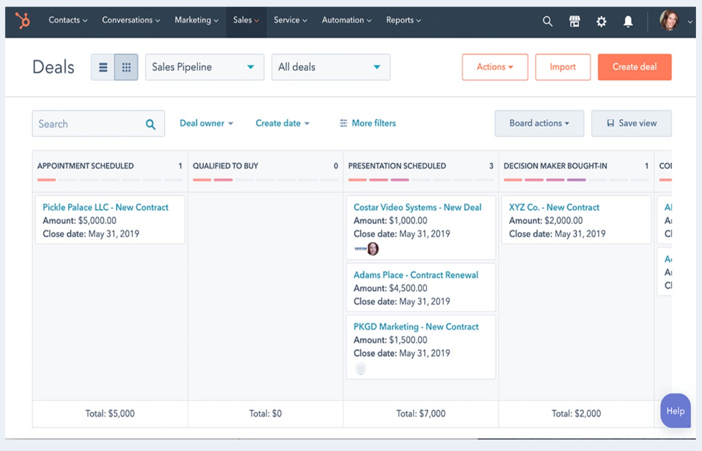 Sales Hub Starter sales pipeline.